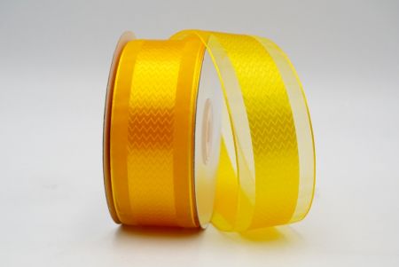 Gelbes gezacktes Satinband mit transparentem Mittelteil_K1746-A22